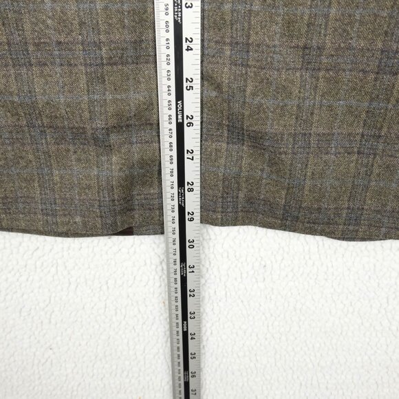 Baumler Blazer Mens 46 Short Brown Check Loro Piana Super 120s Elbow Patches - Picture 6 of 15